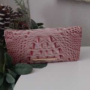 Brahmin Pink Crocodile Embossed Clutch